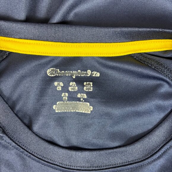 Champion Michigan Wolverine Long Sleeve Shirt - Size Medium Blue Maize Unisex - Picture 5 of 8